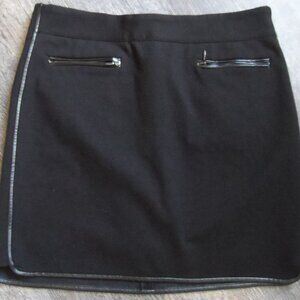 Black Skirt-Leather Trim White House Black Market Sz 4